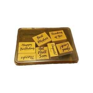 Bold & Basic Greetings Set of 7 Stampin Up Rubber Stamps Birthday Thanks Craft